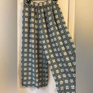 Theory Floral Patterned Wide-Leg Pants size Small